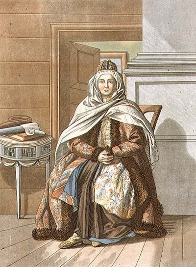 امرأة ترتار من تومسك ، نقشها جيغور سكوتنيكوف (1782-1843) (ليثو) بواسطة E. (بعد) Karnejeff