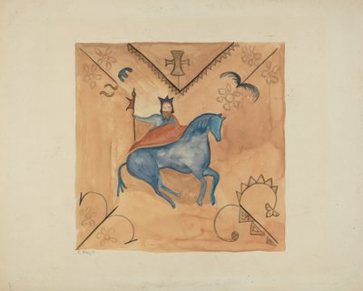 رسم القديس جورج على جلد الأيل ، 19351942. بواسطة إي بويد