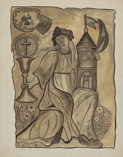 الجدار المعلق لسانتا باربرا ، ج. 1936. بواسطة إي بويد