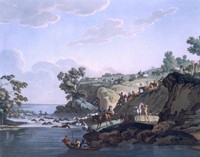 خيول تعبر نهرًا ، 1812-13 بواسطة E. Karnejeff