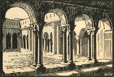 "Cloiture St-Trophime - The Cloisters of the St-Trophime" ، حوالي عام 1920. بواسطة إي لاجيت
