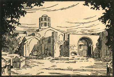 'Les Alyscamps، Chapelle Shonorat - The Alyscamps. وكنيسة سانت أونورات ، حوالي عشرينيات القرن العشرين. بواسطة إي لاجيت