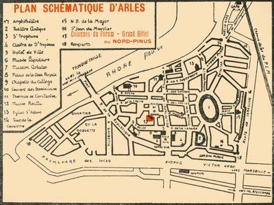 "خطة Schematique D'Arles" ، عام 1920. بواسطة إي لاجيت