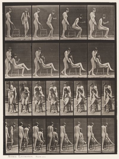 Plate 239. Two Models;One Standing,the Other Sitting,Crossing Legs بواسطة ايدويرد مويبريدج