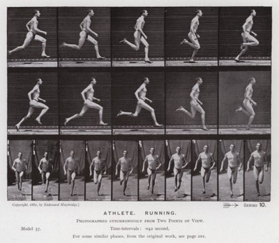 The Human Figure in Motion: Athlete, Running (b/w photo) بواسطة ايدويرد مويبريدج