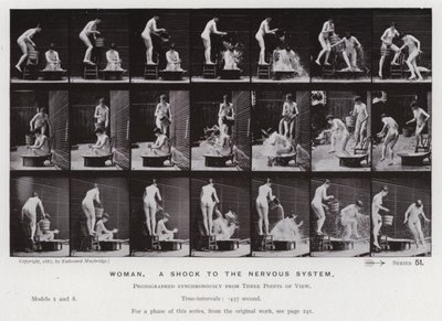 The Human Figure in Motion: Woman, a shock to the nervous system (b/w photo) بواسطة ايدويرد مويبريدج