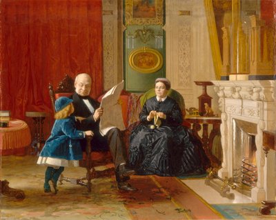 عائلة براون ، 1869 (زيت على ورق على قماش) بواسطة ايستمان جونسون