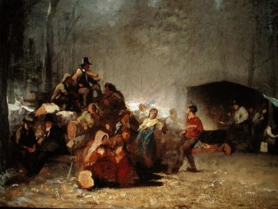 The Party in the Maple Sugar Camp، c.1861-66 (زيت على قماش) بواسطة ايستمان جونسون