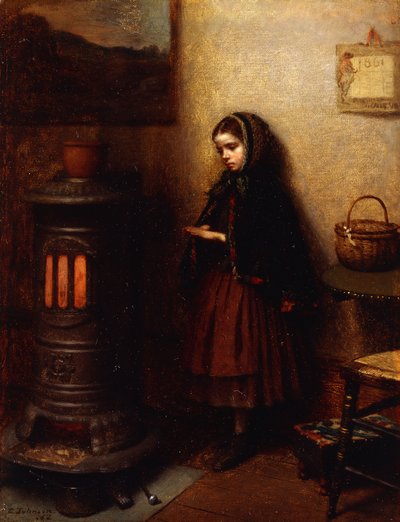 تدفئة يديها ، 1862 بواسطة ايستمان جونسون