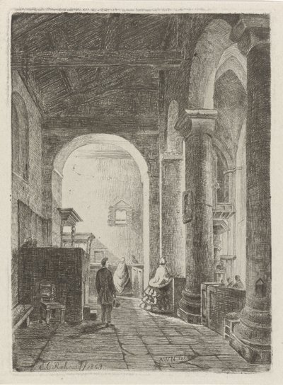 داخل الكنيسة بواسطة Adrianus Wilhelmus Nieuwenhuyzen