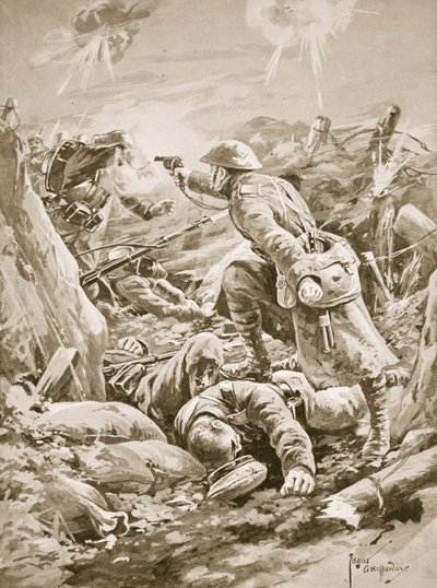 خاص (القائم بأعمال العريف) L. Clarke ، وحيدًا ، يمسك بمجموعة من الألمان أثناء هجوم مضاد بواسطة إدغار ألفريد هولواي