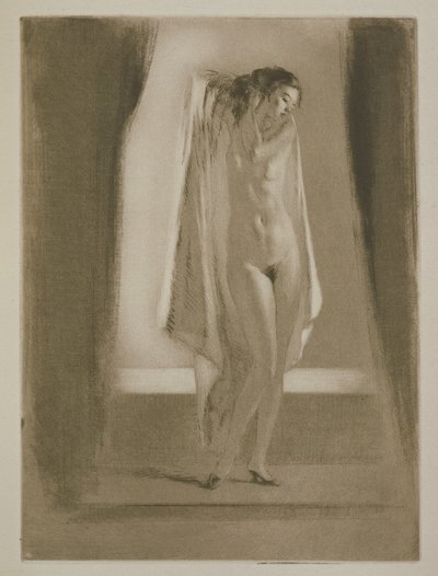 امرأة تخرج من الحمام ، رسم توضيحي لـ "ميتسو" بقلم سيدوني غابرييل كوليت (1873-1954) نُشر عام 1930 (النقش ونقطة الجفاف) بواسطة إدغار شاهين
