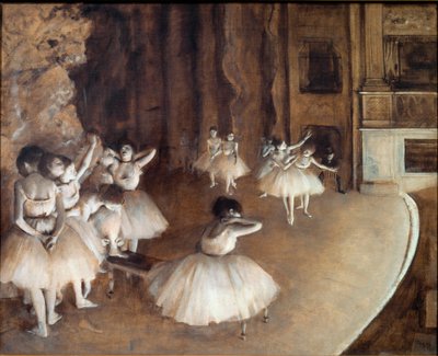 Ballet rehearsal on the stage بواسطة إدغار ديغا
