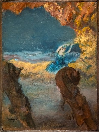 راقصة زرقاء وصوت مزدوج. 1891. زيت على خشب بواسطة إدغار ديغا