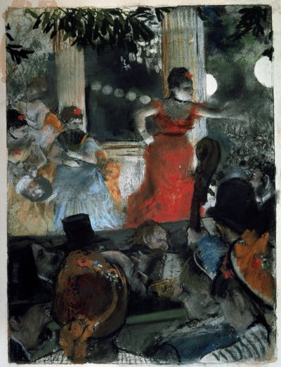 حفلة مقهى في Les Ambassadeurs لوحة لإدغار ديغا (1834-1917) 1877 خافت 37x27 سم ليون ، متحف الفنون الجميلة بواسطة إدغار ديغا
