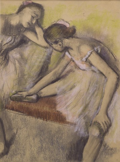 Dancers in Repose, c.1898 (pastel & charcoal on thin wove paper fully attached to a thin supporting sheet) بواسطة إدغار ديغا