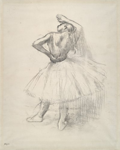 الراقصة الواقفة ، الذراع اليمنى مرفوعة ، 1891 (مضاد للرسم على الورق) بواسطة إدغار ديغا