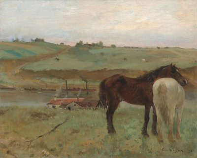 الخيول في مرج 1871 بواسطة Edgar Degas