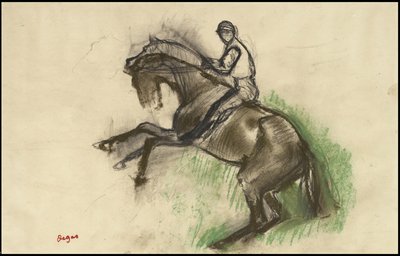 الفارس على حصان تربية ، 1890s بواسطة إدغار ديغا