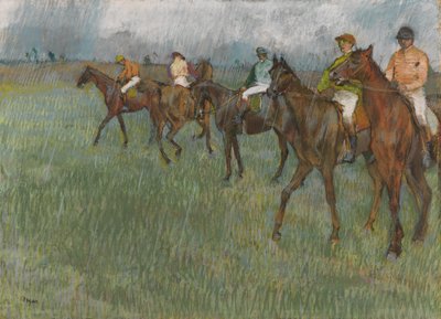 الفرسان تحت المطر، 1886 تقريبًا (باستيل على ورق) بواسطة إدغار ديغا