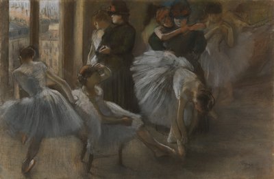 بهو الأوبرا، 1877-82 تقريبًا (باستيل على متنها) بواسطة إدغار ديغا