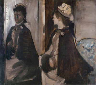 السيدة Jeantaud في المرآة ، ج. 1875 بواسطة إدغار ديغا