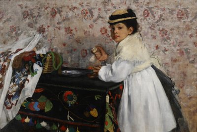 صورة لـ Mlle. Hortense Valpinçon ، c.1871 (زيت على فراش موقوت) بواسطة Edgar Degas