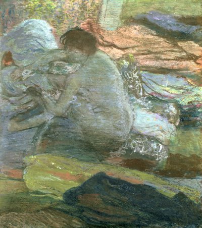 امرأة جالسة تجفف قدميها ، c.1893 بواسطة إدغار ديغا