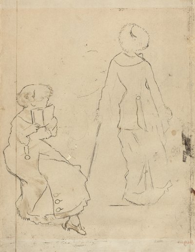 دراسة لماري كاسات في متحف اللوفر ، ج. 1879. بواسطة إدغار ديغا