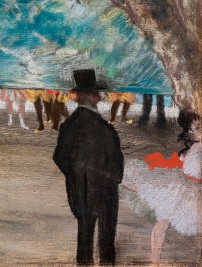 الستارة (تفصيل). حوالي عام 1881. باستيل على الفحم و monotype ، يتصاعد على الورق المقوى. بواسطة إدغار ديغا