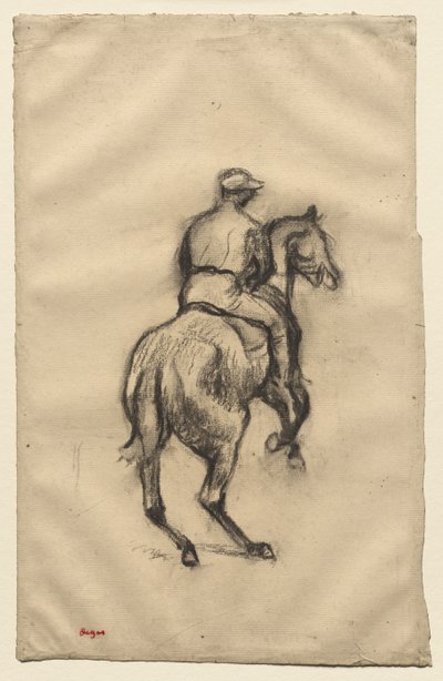 The Jockey ، حوالي 1885-1900 (فحم على ورق) بواسطة إدغار ديغا