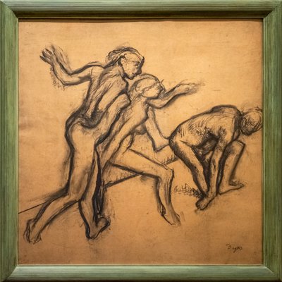 ثلاث راقصات عاريات. 1895-1900. الفحم على ورق البحث عن المفقودين. بواسطة إدغار ديغا