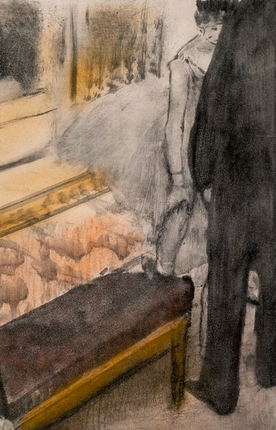 رجلين وراقصين (تفصيل). حوالي 1876-1877. باستيل على مونوتايب. بواسطة إدغار ديغا