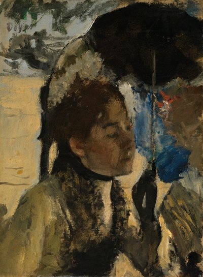 امرأة بمظلة، ج.1880 (زيت على قماش) بواسطة إدغار ديغا