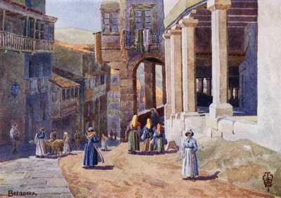 شمال إسبانيا: Betanzos ، A Colonnaded Calle (color litho) بواسطة إدغار تي إيه ويغرام