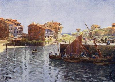 شمال إسبانيا: Llanes ، The Harbour (لون ليثو) بواسطة إدغار تي إيه ويغرام
