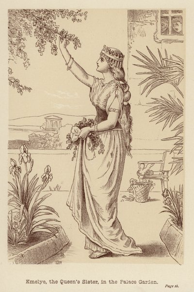 إيميلي، شقيقة الملكة، في حديقة القصر (ليثو) بواسطة 