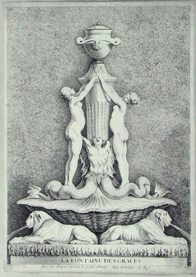 La Fontaine des Graces ، نقش Huquier (نقش) بواسطة إدمي (بعد) بوشاردون