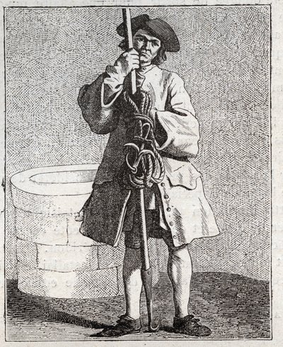 علاج البئر - Pepetit metier de Paris (دراسات مأخوذة في الشعب السفلي ، أو صرخات باريس) - نقش بواسطة Edme Bouchardon (1698-1762) بواسطة إدم بوشارون