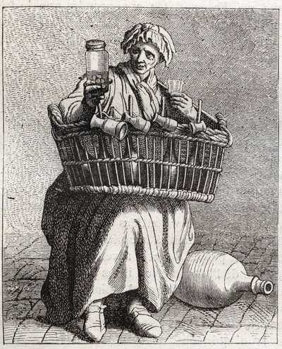 تاجر الكونياك - Pepetit metier de Paris (دراسات مأخوذة في الشعب السفلي ، أو صرخات باريس) - نقش بواسطة Edme Bouchardon (1698-1762) بواسطة إدم بوشارون