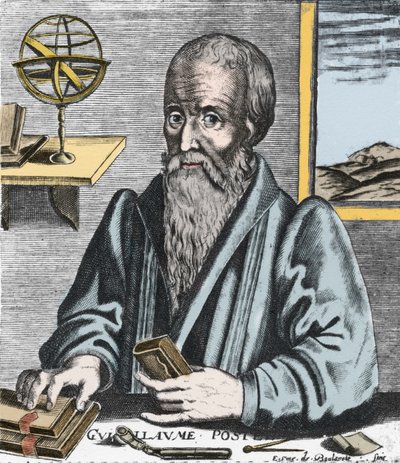 صورة ويليام بوستل (1510-1581) - صورة لغيوم بوتيل (1510-1581) المستشرق وعالم اللغة وفلسفة الطائفة الكاثوليكية الفرنسية. نقش إدمي دي بولونوا. بواسطة Edme de Boulonois