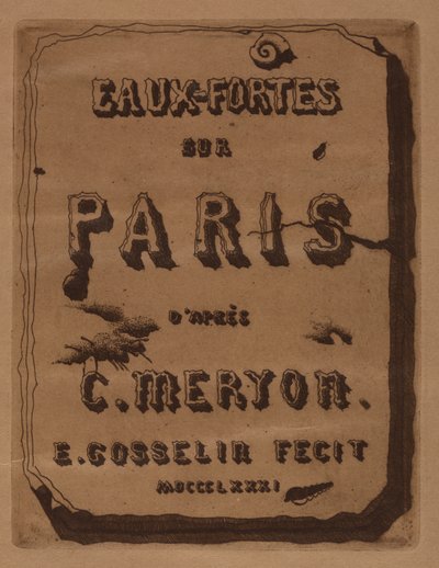 عنوان النقش على باريس: الغلاف ، 1871. بواسطة ادمون جوسلين