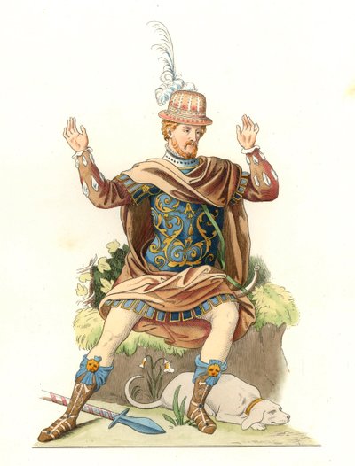 رجل فرنسي نبيل يرتدي زيًا عتيقًا بواسطة ادمون ليتشيفالييه شيفينارد