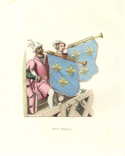 Trumpeters at a tournament, reign of Francis I of France. بواسطة ادمون ليتشيفالييه شيفينارد