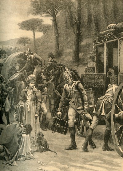 رحلة الملك جوزيف بونابرت من فيتوريا ، إسبانيا ، 1813 c1890. بواسطة ادموند بلير لايتون