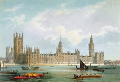 منازل البرلمان الجديدة ، نقشها توماس بيكن المنشورة من قبل Lloyd Bros. und Co. ، 1852 بواسطة إدموند ووكر