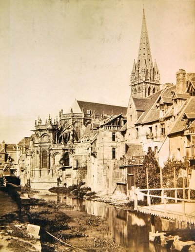 نهر أودون والحنية وبرج الكنيسة في سان بيير دي كاين ، حوالي 1850-185 (صورة) بواسطة إدوارد دينيس بالدوس