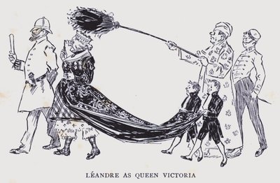 باريس البوهيمية: لياندر في دور الملكة فيكتوريا (ليثو) بواسطة Edouard Alfred (1875-1954) Cucuel