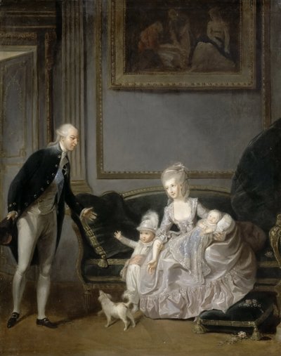 عائلة لويس فيليب جوزيف دورليانز 1747-1793 في القصر الملكي ، 1776 بواسطة إدوارد سيبوت