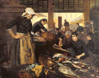 سوق السمك في هالي ديلاكروا ، 1889 بواسطة Edouard Cremieux